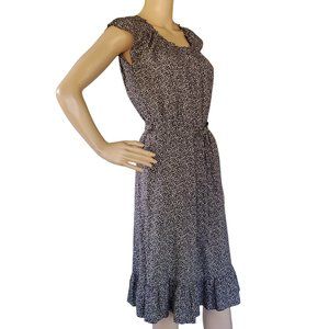 Lauren Conrad Dress Women's XS Cottage Prairie Floral Belted Midi 100% Rayon